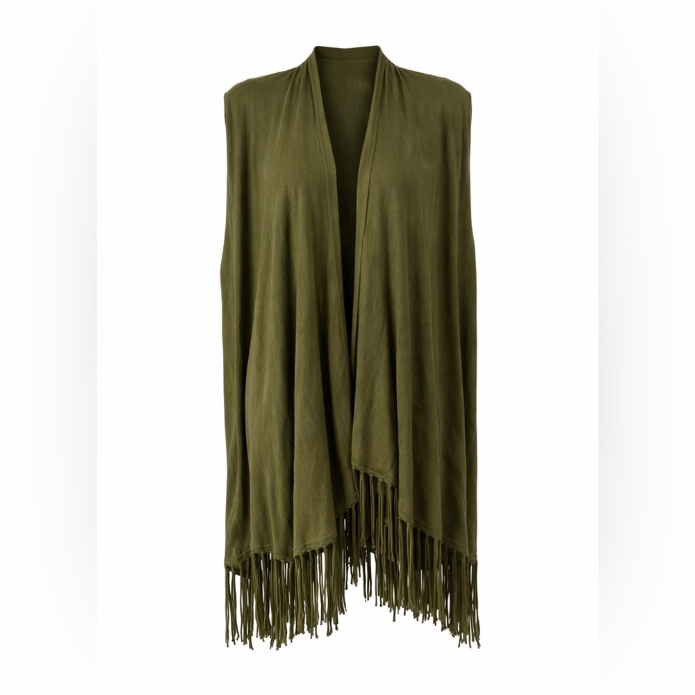 Neiman Marcus Olive‎ Green Fringe
Cardigan / Kimono - Size L